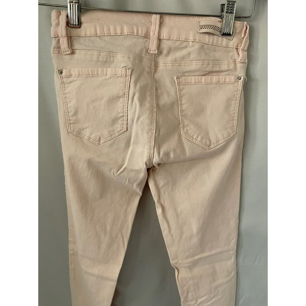 YMI Pastel Peach/Pink Hyper-stretch Skinny Bottom Pants - Picture 5 of 9